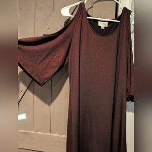 Cold Shoulder Shimmer Dress